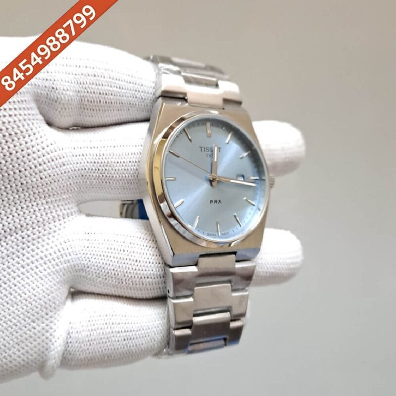 Tissot 1853 T-Classic PRX Full Steel Sky Blue Dial Swiss Watch - Image 2