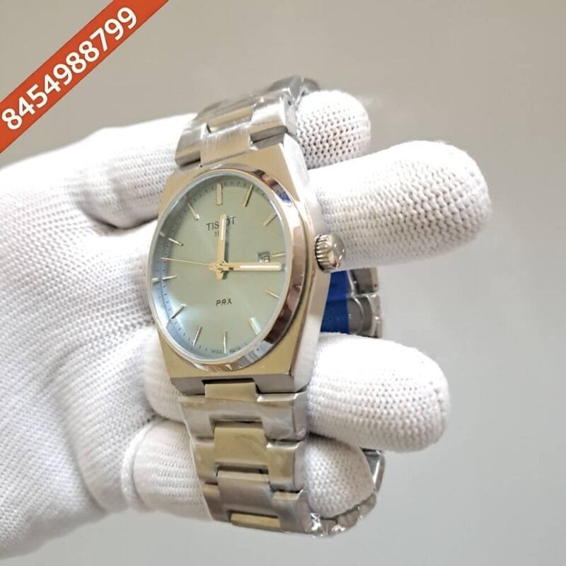 Tissot 1853 T-Classic PRX Full Steel Sky Blue Dial Swiss Watch - Image 3