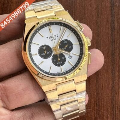 Tissot 1853 T-Classic PRX Rose Gold White Dial Chronograph Swiss Watch