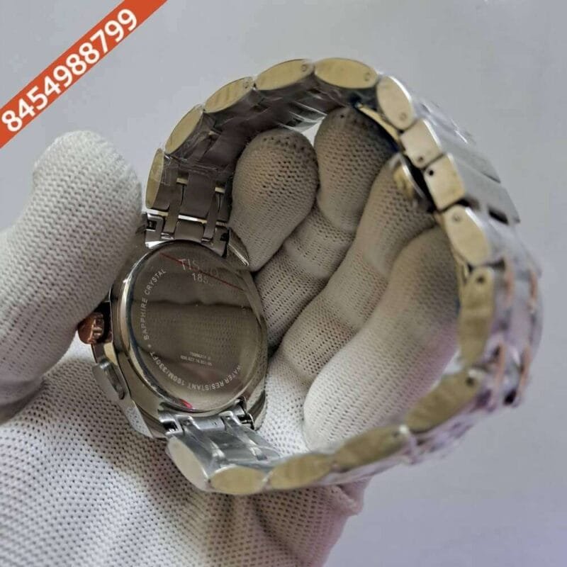 Tissot Couturier 1853 Tachy Chronograph White Dial Rose Gold Dual Tone Swiss Watch - Image 4