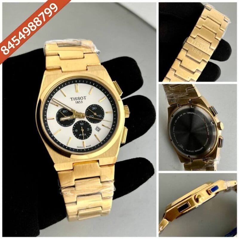 Tissot 1853 T-Classic PRX Rose Gold White Dial Chronograph Swiss Watch - Image 2