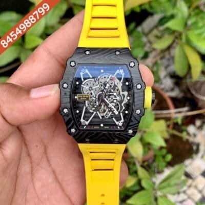 Richard Mille RM 35 01 Rafael Nadel Yellow Strap Swiss ETA Automatic Watch