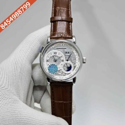 A. Lange & Shone Grand Lange 1 Moon Phase Silver White Swiss Automatic Watch