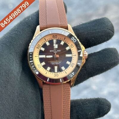 Breitling Super Ocean 44 Kelly Slater Black Dial Brown Rubber Strap Swiss Automatic Watch