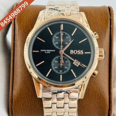 Hugo Boss Jet Rose Gold Black Dial Chronograph Swisss Quartz Watch