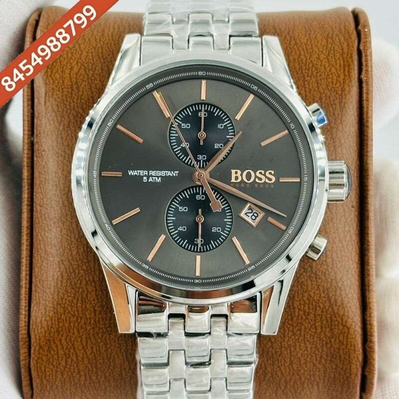 Hugo Boss Jet Steel Black Dial Chronograph Swiss Quartz Watch