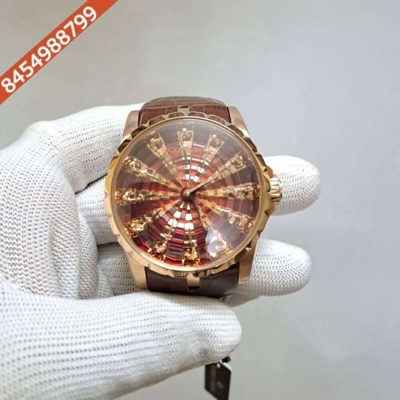 Roger Dubuis Excalibur Knights of the Round Table IV Red Diamond Dial Swiss ETA Automatic Movement watch