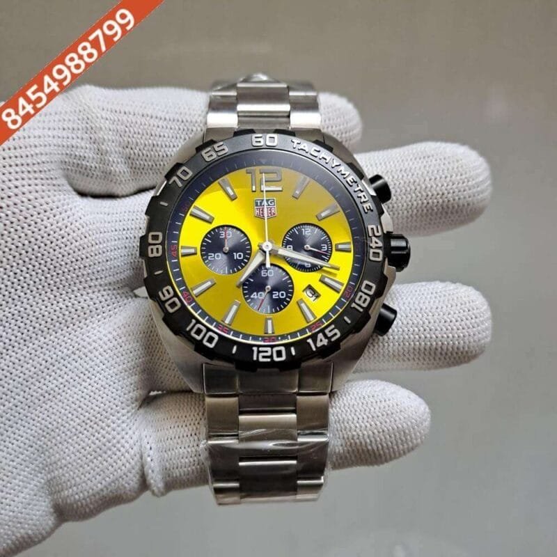 Tag Heuer Formula 1 Steel Chronograph Yellow Dial Limited Edition Swiss Watch - Image 2
