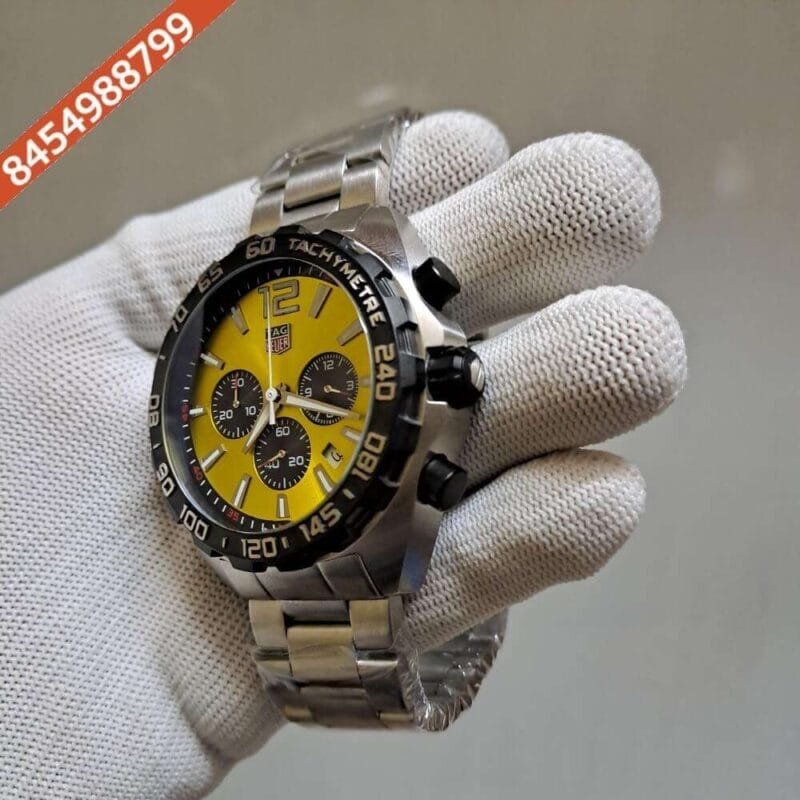 Tag Heuer Formula 1 Steel Chronograph Yellow Dial Limited Edition Swiss Watch - Image 3
