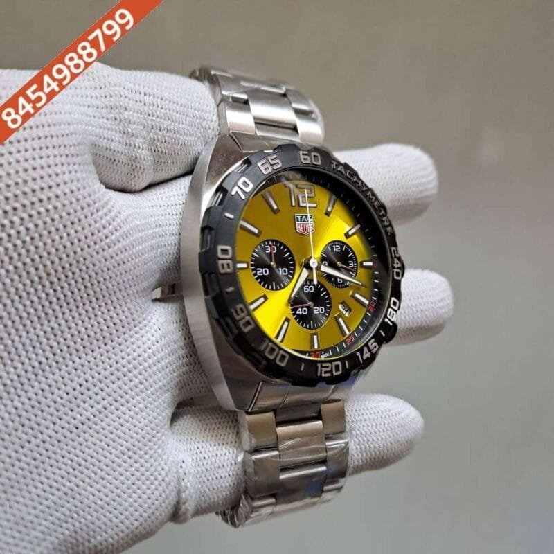 Tag Heuer Formula 1 Steel Chronograph Yellow Dial Limited Edition Swiss Watch - Image 4
