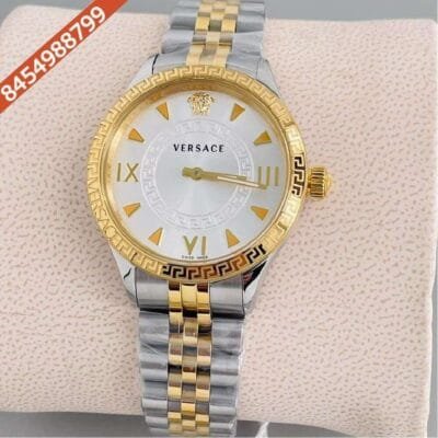 Versace Hellenyium Lady Dual Tone White Dial Swiss Watch