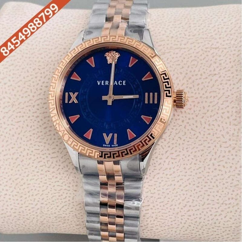Versace Hellenyium Lady Dual Tone Blue Dial Swiss Watch