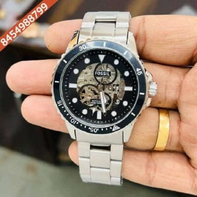 Fossil Sliver Skeleton Dial Steel Swiss Automatic Watch