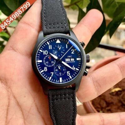 IWC Pilot’s Chronograph Black Case Blue Dial Swiss Watch