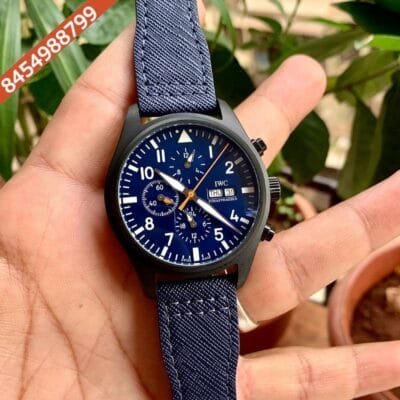 IWC Pilot’s Chronograph Black Case Blue Dial Swiss Automatic Watch