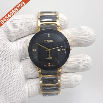 Rado Centrix Gold & Black Ceramic Swiss Watch