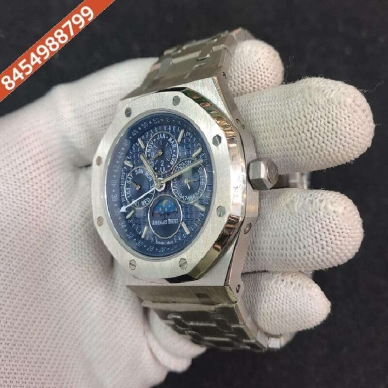 Audemars Piguet Royal Perceptual Calender Silver Blue Dial Swiss Automatic Watch - Image 2