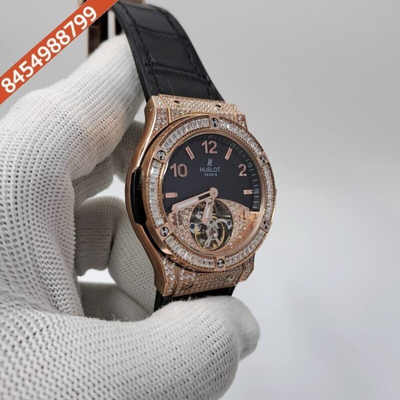 Hublot Big Bang Tourbillon Black Dial Diamond Case Swiss Automatic Watch - Image 2