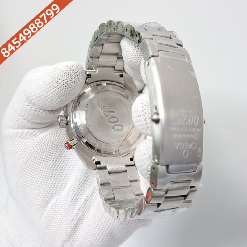 Omega Seamaster Planet Ocean 007 Chronograph Silver Blue Dial Watch - Image 4