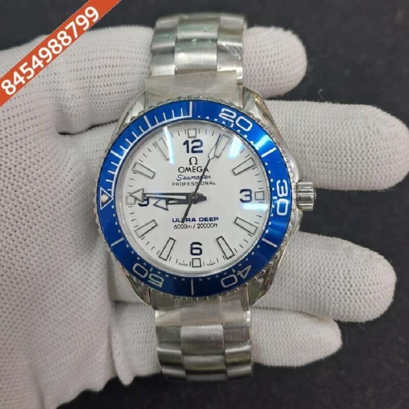 Omega Ultra Deep Planet Ocean White Dial Stainless Steel Swiss Watch