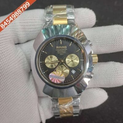 Rado Diastar Chronograph Dual Tone Black Dial Watch