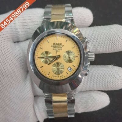 Rado Diastar Chronograph Dual Tone Golden Dial Watch