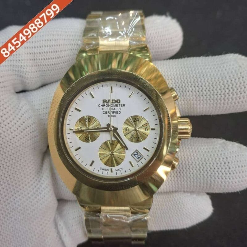 Rado Diastar Chronograph Golden White Dial Watch