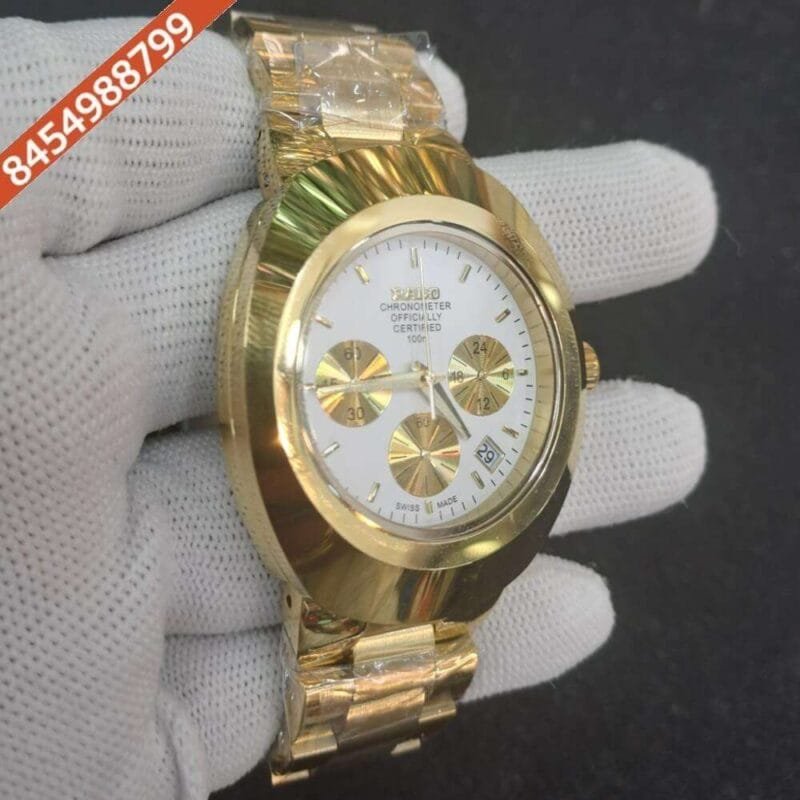Rado Diastar Chronograph Golden White Dial Watch - Image 2