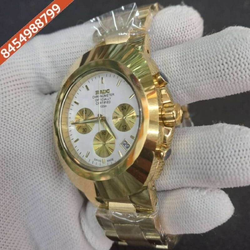 Rado Diastar Chronograph Golden White Dial Watch - Image 3