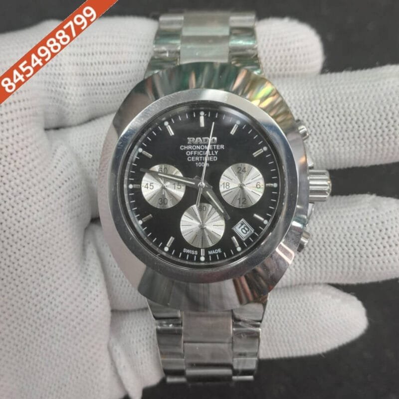 Rado Diastar Chronograph Steel Black Dial Watch