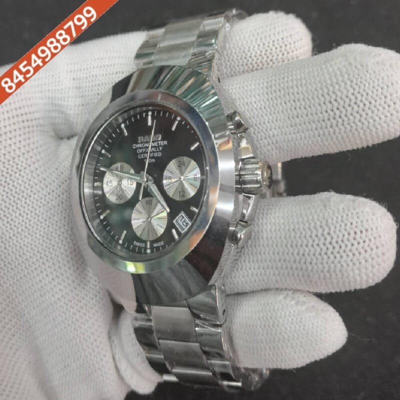 Rado Diastar Chronograph Steel Black Dial Watch - Image 2