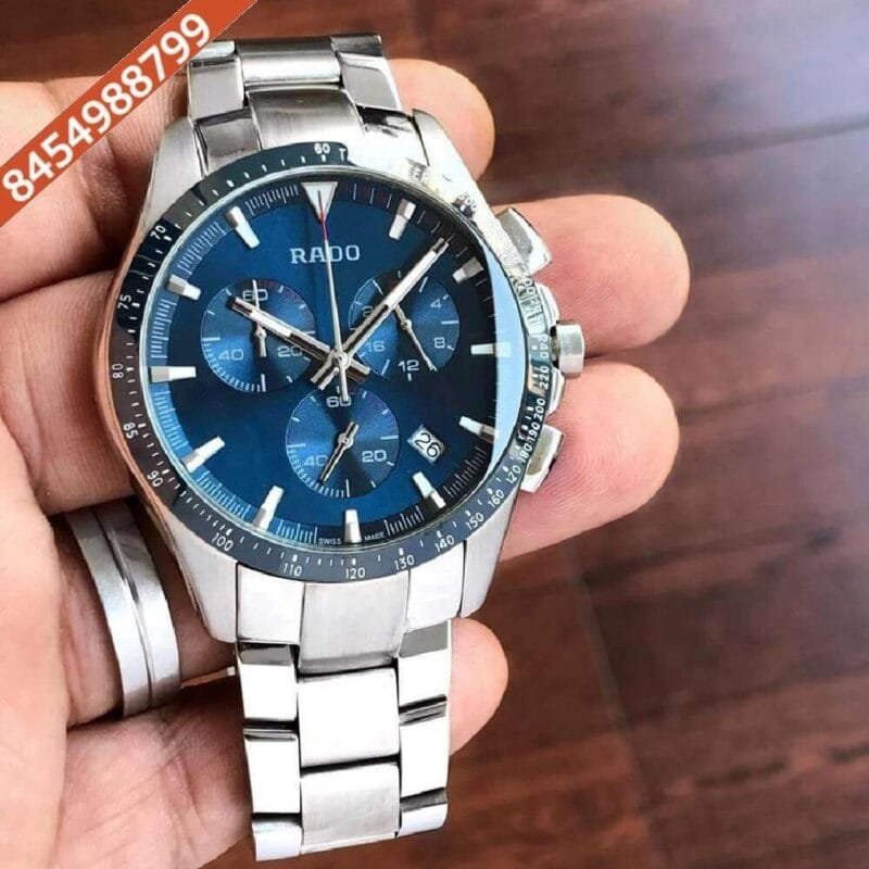 Rado Hyperchrome Chronograph Silver Blue Dial Watch