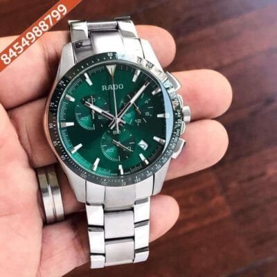 Rado Hyperchrome Chronograph Silver Green Dial Watch