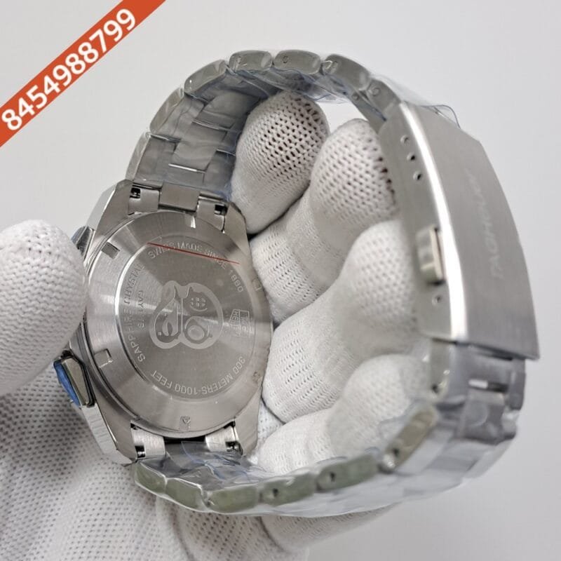 Tag Heuer Aquaracer Calibre 5 Chronograph Black Steel Strap Swiss Watch - Image 4