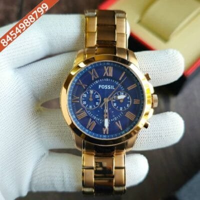 Fossil Grant Chronograph Blue Dial Swiss Watch