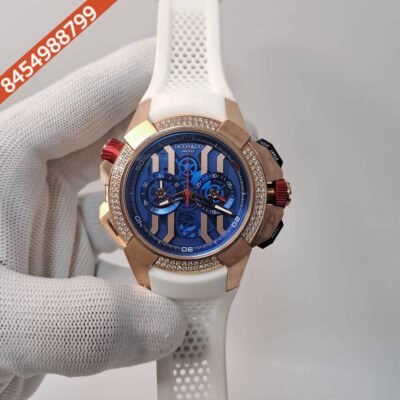 Jacob & Co Epic X Chronograph Rose Gold Diamond Blue Dial Swiss Automatic Watch