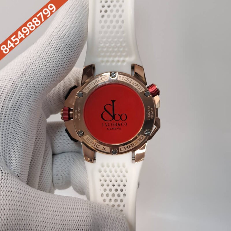 Jacob & Co Epic X Chronograph Rose Gold Diamond Blue Dial Swiss Automatic Watch - Image 4