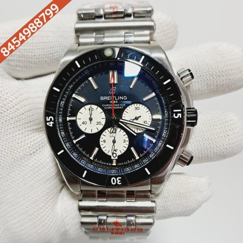 Breitling Chronomat  Steel Black Dial Swiss Watch