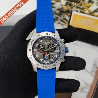 Breitling Endurance PRO IRONMAN Grey Dial Blue Tiffny Silicone Strap Swiss Watch