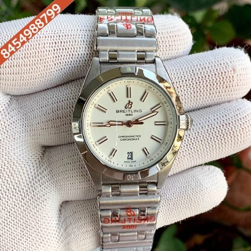 Breitling Chronomat Chonometer 1884 White Dial Quartz Watch