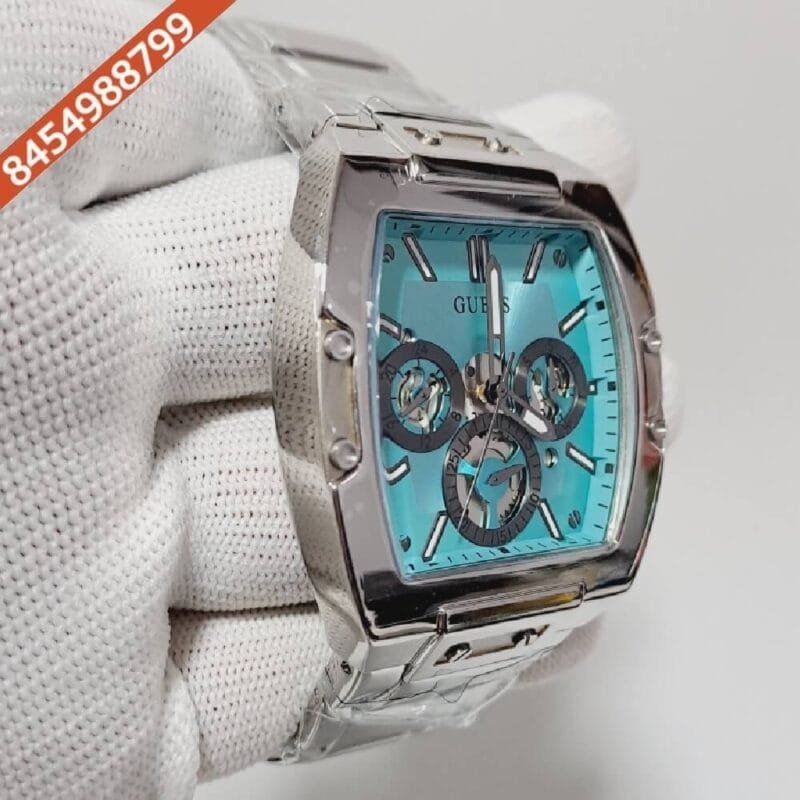 Guess Phoenix Steel Sky Blue Dial Chronograph Movement Swiss Watch - Image 2
