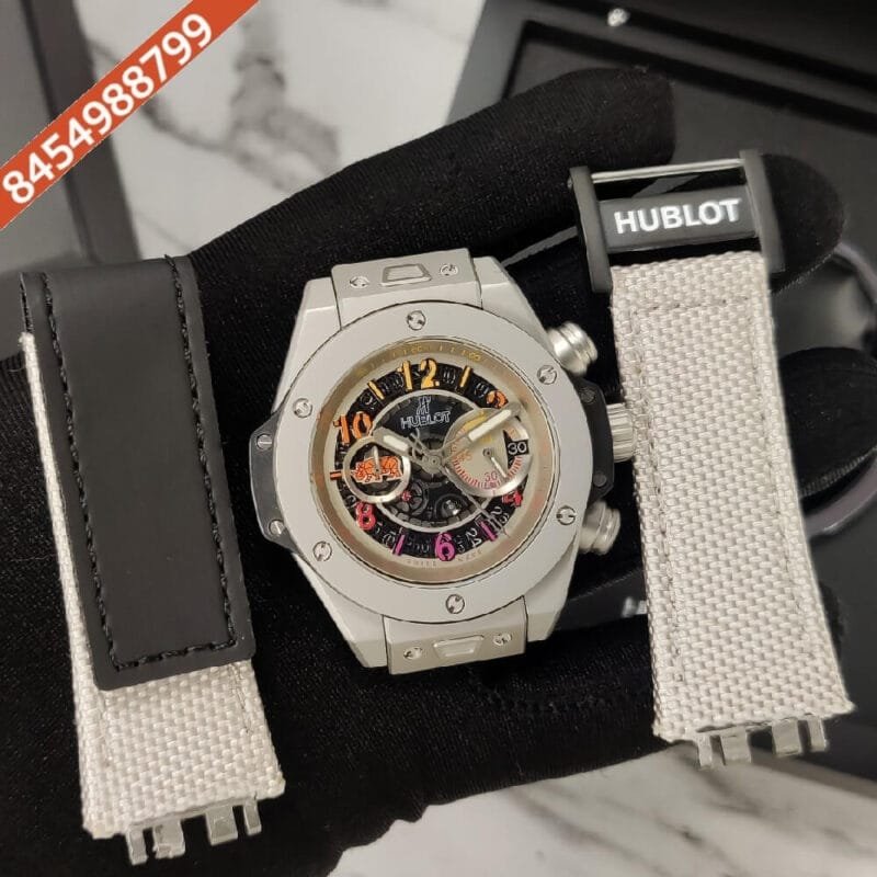 Hublot Big Bang UNICO SORAI Black Dial Grey Nylon Strap Swiss Watch - Image 2