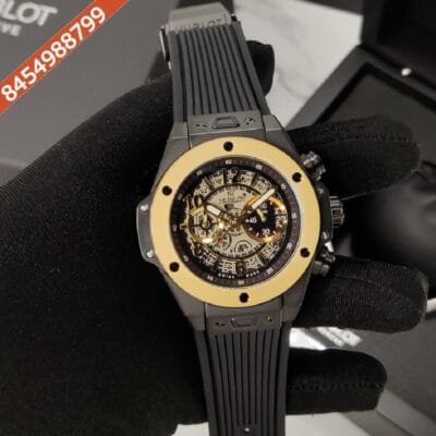 Hublot Big Bang UNICO MAGIC GOLD Black Dial Black Rubber Strap Swiss Watch