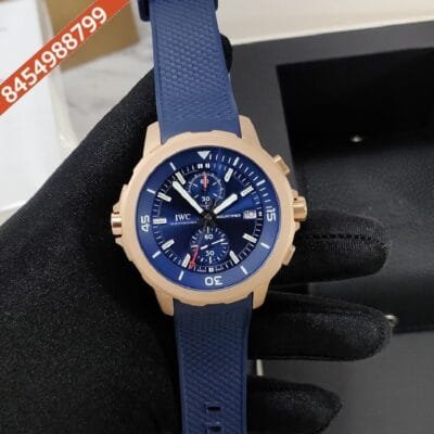 IWC Aquatimer Blue Dial Blue Rubber Strap Swiss Watch