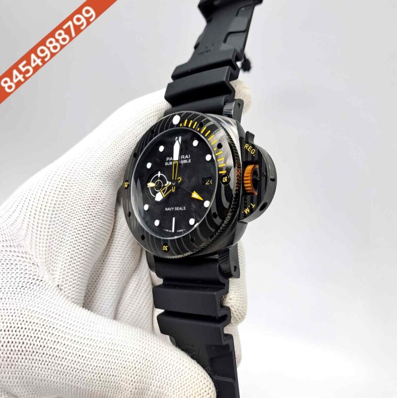 Luminor Panerai The Navy Seals Black Dial Black Rubber Strap Swiss Automatic Watch - Image 2