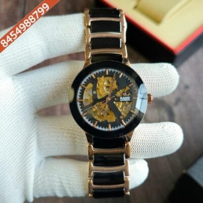 Rado Centrix Rose Gold Skeleton Dial Automatic Watch