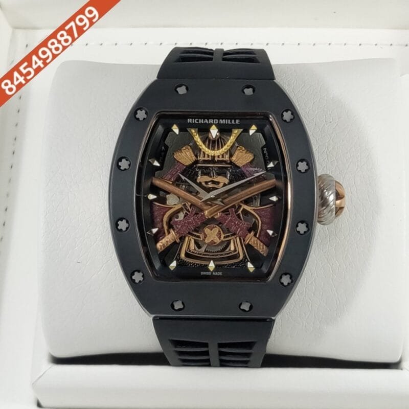 Richard Mille SAMURAI LIMITED Samurai Motif Transparent Dial Carbon TPT Case Black Silicon Strap Automatic Watch - Image 2