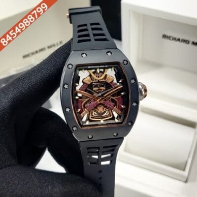 Richard Mille SAMURAI LIMITED Samurai Motif Transparent Dial Carbon TPT Case Black Silicon Strap Automatic Watch