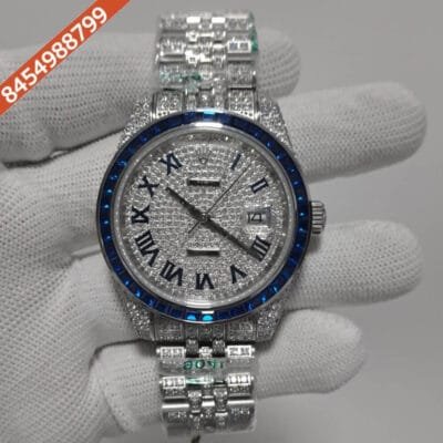 Rolex Date-Just Roman Marker Full Diamond Studded Swiss Automatic Watch