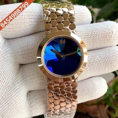 Swarovski Lake Of Shimmer Blue Dial Swiss Quartz Watch